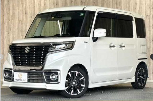 〇スズキ スペーシアカスタム HYBRID XSターボ（両側電スラ&社外ナビ&LEDライトほか）　