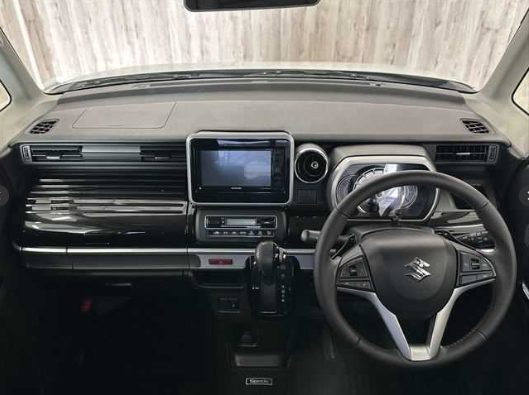 〇スズキ スペーシアカスタム HYBRID XSターボ（両側電スラ&社外ナビ&LEDライトほか）　