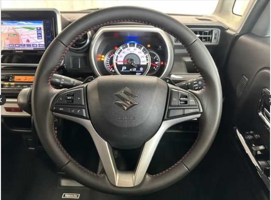 〇スズキ スペーシアカスタム HYBRID XSターボ（両側電スラ&社外ナビ&LEDライトほか）　