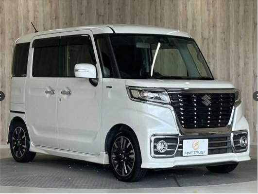 〇スズキ スペーシアカスタム HYBRID XSターボ（両側電スラ&社外ナビ&LEDライトほか）　