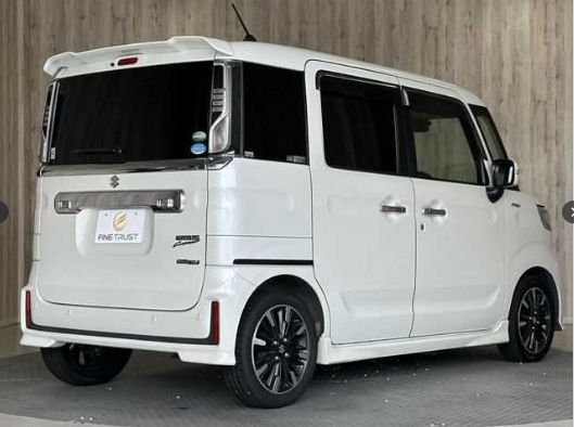 〇スズキ スペーシアカスタム HYBRID XSターボ（両側電スラ&社外ナビ&LEDライトほか）　