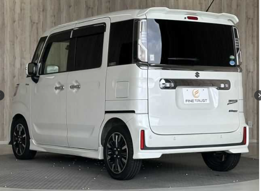 〇スズキ スペーシアカスタム HYBRID XSターボ（両側電スラ&社外ナビ&LEDライトほか）　